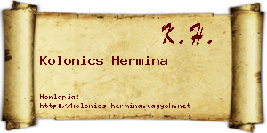 Kolonics Hermina névjegykártya